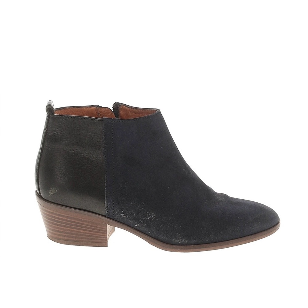Madewell Black and Navy Women's Ankle Boots, Size 8